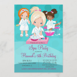 Spa Birthday Invitation for Girls Kaart