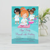 Spa Birthday Invitation for Girls Kaart (Staand voorkant)