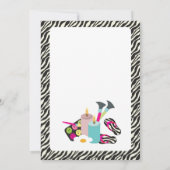 Spa Birthday of Girl Sleepover Party Kaart (Achterkant)