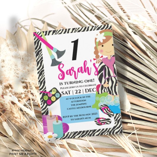 Spa Birthday of Girl Sleepover Party Kaart