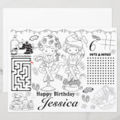 Spa birthday party activity coloring games (Voorkant / Achterkant)