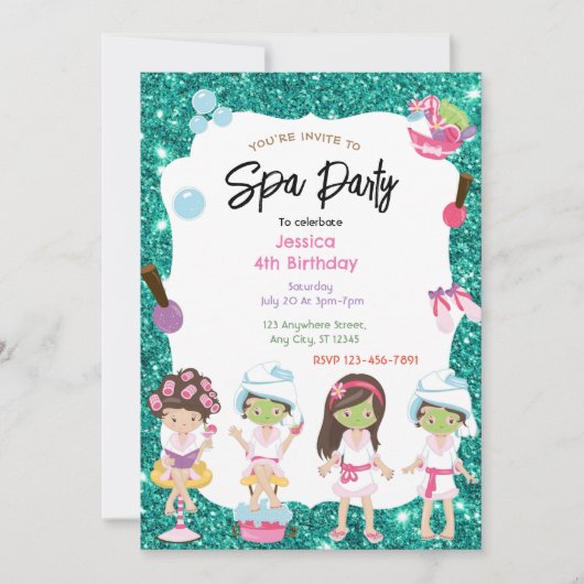 Spa Birthday Party Invitation Feestdagenkaart (Voorkant)