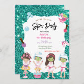 Spa Birthday Party Invitation Feestdagenkaart (Voorkant / Achterkant)