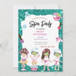 Spa Birthday Party Invitation Kaart