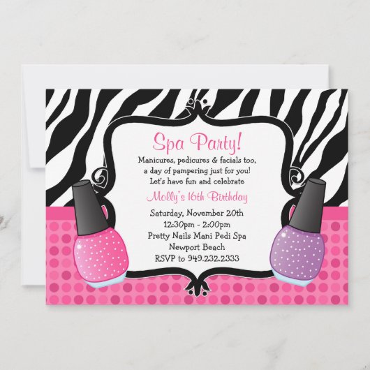 Spa Birthday Party Invitation Kaart (Voorkant)