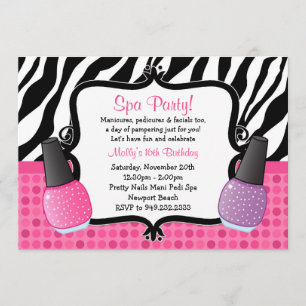 Spa Birthday Party Invitation Kaart