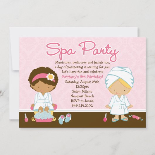Spa Birthday Party Invitation Kaart (Voorkant)