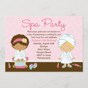 Spa Birthday Party Invitation Kaart