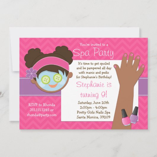 Spa Birthday Party Invitation Kaart (Voorkant)