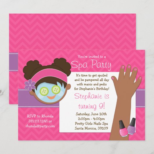 Spa Birthday Party Invitation Kaart (Voorkant / Achterkant)