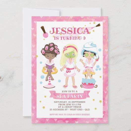 Spa Birthday Party Invitation Kaart (Voorkant)