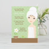 Spa Birthday Party Invitation Kaart (Staand voorkant)