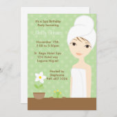 Spa Birthday Party Invitation Kaart (Voorkant / Achterkant)