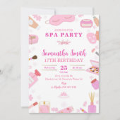 Spa Birthday Party Invitation Kaart (Voorkant)