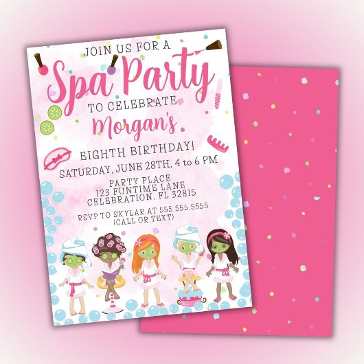Spa Birthday Party Invitation Kaart
