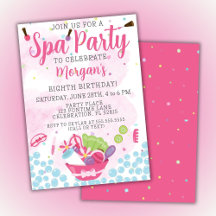 Spa Birthday Party Invitation