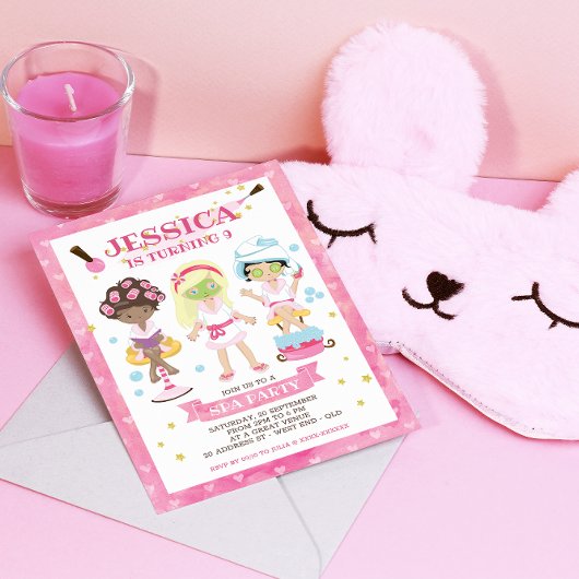 Spa Birthday Party Invitation Kaart