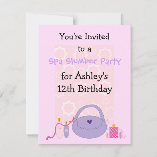 Spa Birthday Party Invitation Kaart (Voorkant)