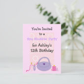 Spa Birthday Party Invitation Kaart (Staand voorkant)