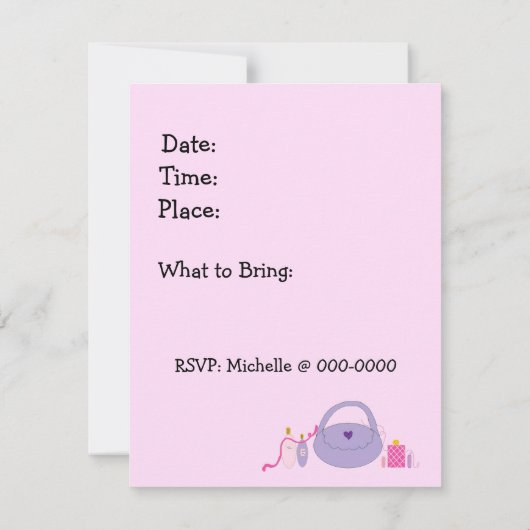 Spa Birthday Party Invitation Kaart (Achterkant)