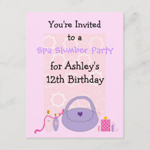 Spa Birthday Party Invitation Kaart