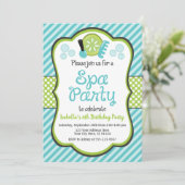 Spa Birthday Party Invitation with Enveloppen Kaart (Staand voorkant)