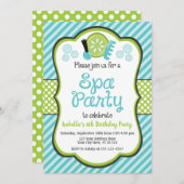 Spa Birthday Party Invitation with Enveloppen Kaart (Voorkant / Achterkant)
