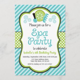 Spa Birthday Party Invitation with Enveloppen Kaart