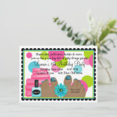Spa Birthday party Invitations Kaart (Staand voorkant)