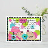 Spa Birthday party Invitations Kaart (Staand voorkant)