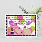 Spa Birthday party Invitations Kaart (Staand voorkant)