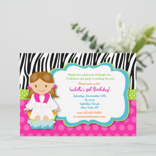 SPA Birthday Party Kaart (Staand voorkant)