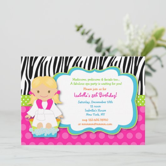 SPA Birthday Party Kaart (Staand voorkant)