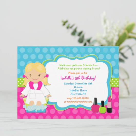 SPA Birthday Party Kaart (Staand voorkant)