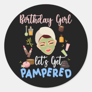 Spa Birthday Party Supplies for Girls Laten we Pa Ronde Sticker