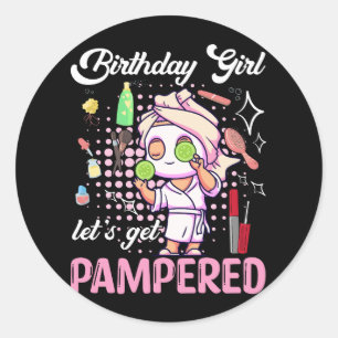 Spa Birthday Party Supplies for Girls Laten we Pa Ronde Sticker