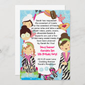 Spa Birthday Party zebra en cookies Kaart (Voorkant / Achterkant)