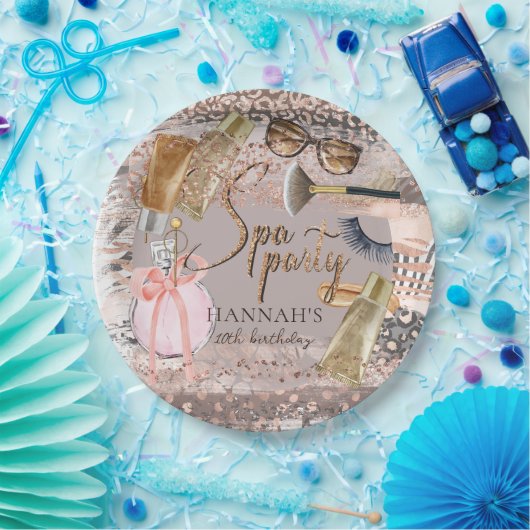 Spa Birthday Safari Glitter Papieren Bordje (Feest)