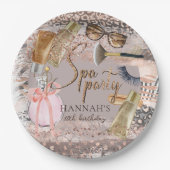 Spa Birthday Safari Glitter Papieren Bordje (Voorkant)