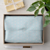 Spa Blauwgroen en witte sterren Tissuepapier (Geschenk)