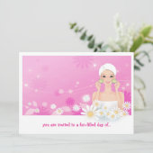 Spa Breeze Roze uitnodiging op zaterdag (Staand voorkant)