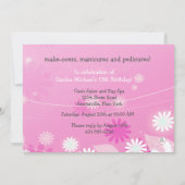 Spa Breeze Roze Verjaardagsuitnodiging Kaart (Achterkant)