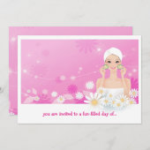 Spa Breeze Roze Verjaardagsuitnodiging Kaart (Voorkant / Achterkant)