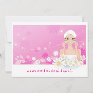 Spa Breeze Roze Verjaardagsuitnodiging Kaart