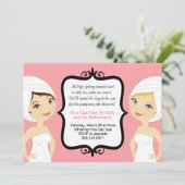Spa Bridal Party Invitation Kaart (Staand voorkant)