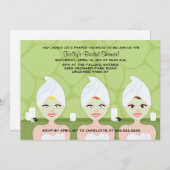 SPA BRIDAL SHOWER INVITATION Green Giraffe Print Kaart (Voorkant / Achterkant)