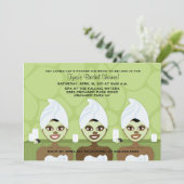 SPA BRIDAL SHOWER INVITATION - Green Kaart (Staand voorkant)