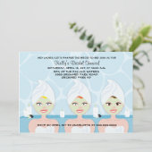 SPA BRIDAL SHOWER INVITATION Light Blue Kaart (Staand voorkant)
