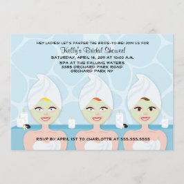 SPA BRIDAL SHOWER INVITATION Light Blue Kaart