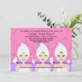 SPA BRIDAL SHOWER INVITATION Pink/Paars Kaart (Staand voorkant)